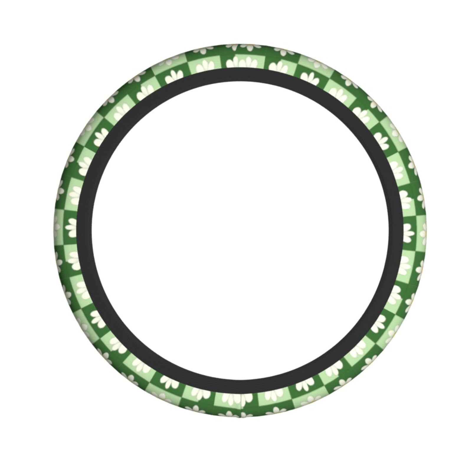 Lenkradbezug aus Neopren, Gänseblümchen, grünes Gitter, Universal-Lenkradbezug, passend für 38,1 cm (15 Zoll) große Autos, SUVs, Vans, rutschfester Schutz für Auto und LKW von Kaifanee