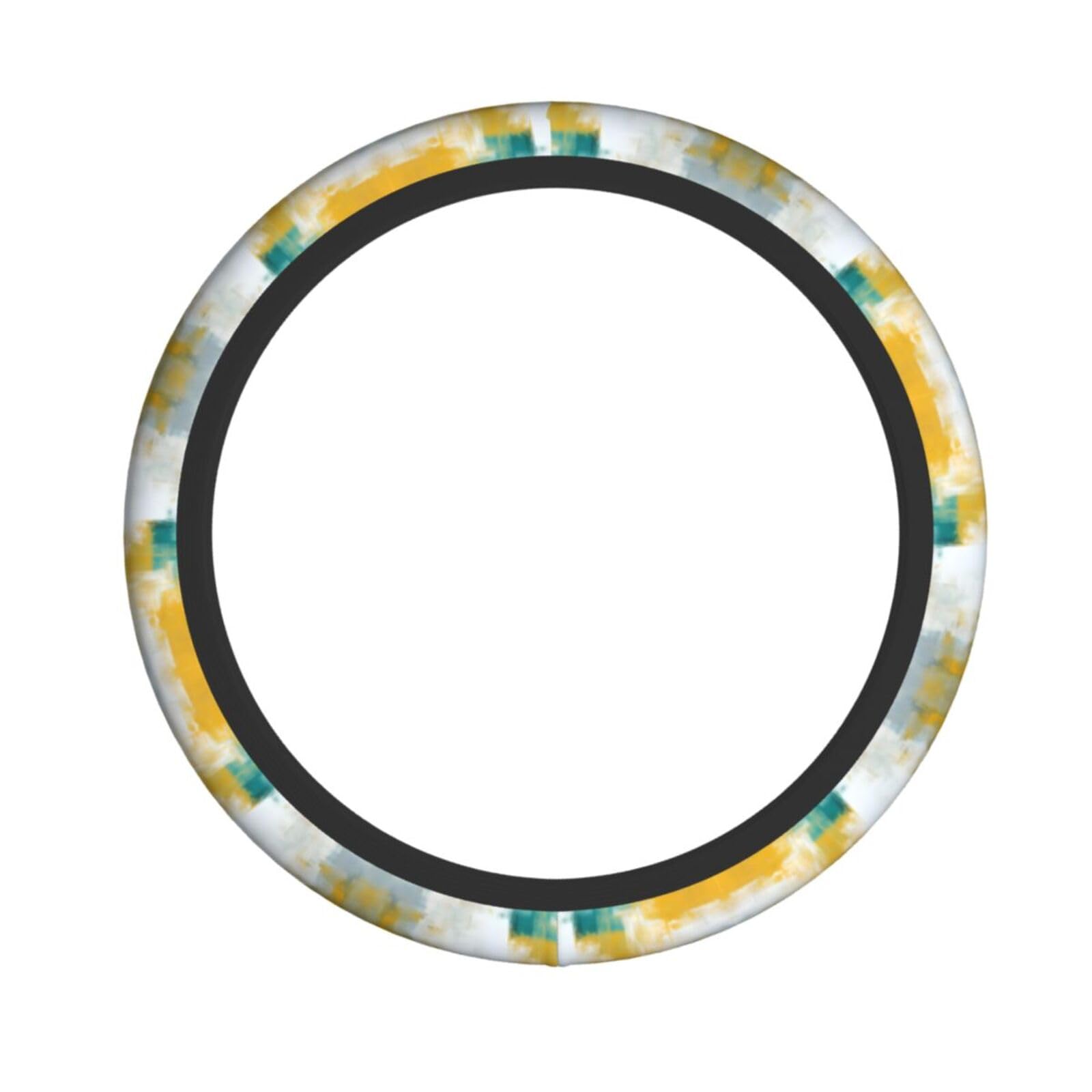 Lenkradbezug aus Neopren, abstrakt, blau-gelb, Kunst, Malerei, Aquarell-Hintergrund, Öldruck, Universal-Lenkradbezug, passend für 38,1 cm (15 Zoll) große Autos, SUVs, Vans, rutschfester Schutz für von Kaifanee