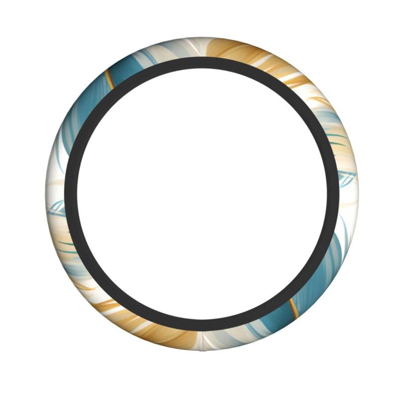 Neopren-Lenkradbezug, Aquarell, Boho-Federdruck, Universal-Lenkradbezug, passend für 38,1 cm (15 Zoll) große Autos, SUVs, Vans, rutschfester Schutz für Autos und LKWs von Kaifanee