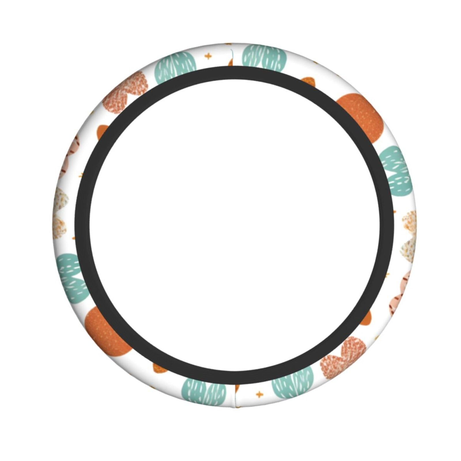 Neopren-Lenkradbezug, Braun-Blau, Liebesherz, Universal-Lenkradbezug, passend für 38,1 cm (15 Zoll) große Autos, SUVs, Vans, rutschfester Auto-Lkw-Schutz von Kaifanee
