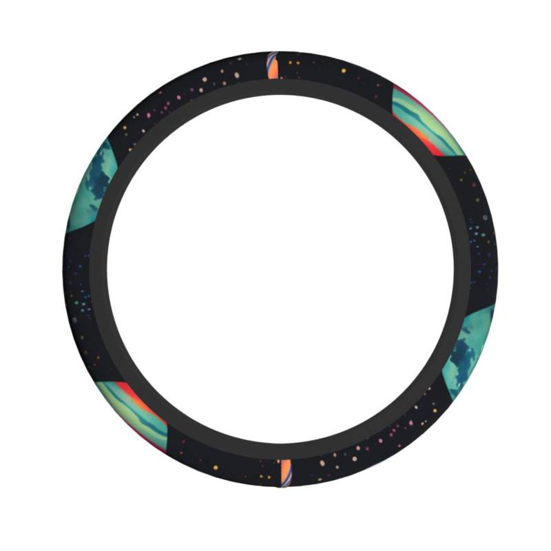 Neopren-Lenkradbezug, Cartoon-Weltraum-Universum, Universal-Lenkradbezug, passend für 38,1 cm (15 Zoll) große Autos, SUVs, Vans, rutschfester Auto-LKW-Schutz von Kaifanee