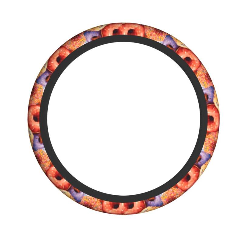 Neopren-Lenkradbezug, Donut-Ölgemälde, Universal-Lenkradbezug, passend für 38,1 cm große Autos, SUVs, Vans, rutschfester Schutz für Autos und LKWs von Kaifanee