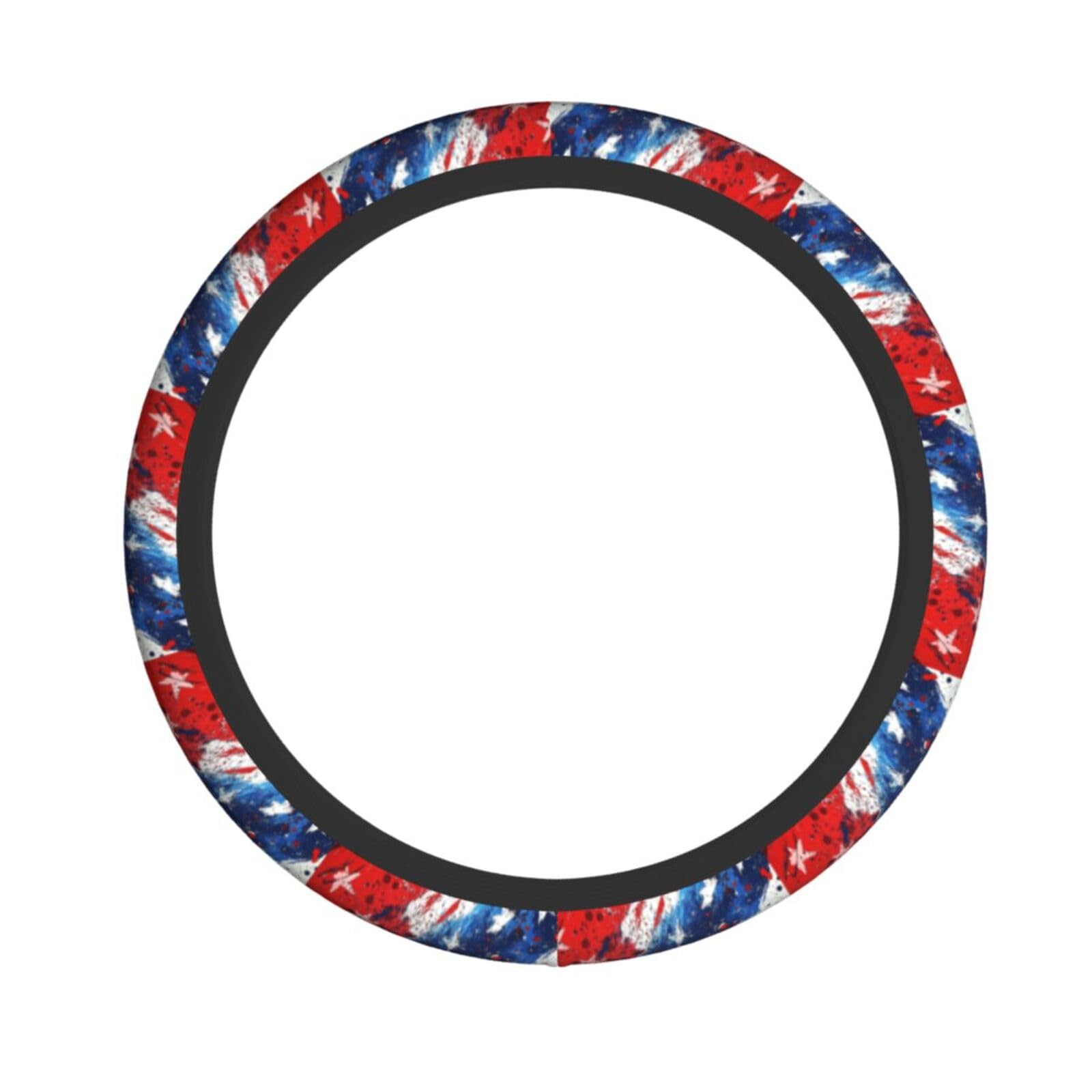 Neopren-Lenkradbezug, Motiv: Unabhängigkeitstag, 4. Juli, USA-Flagge, Universal-Lenkradbezug, passend für 38,1 cm (15 Zoll) große Autos, SUVs, Vans, rutschfester Schutz für Autos und LKWs von Kaifanee