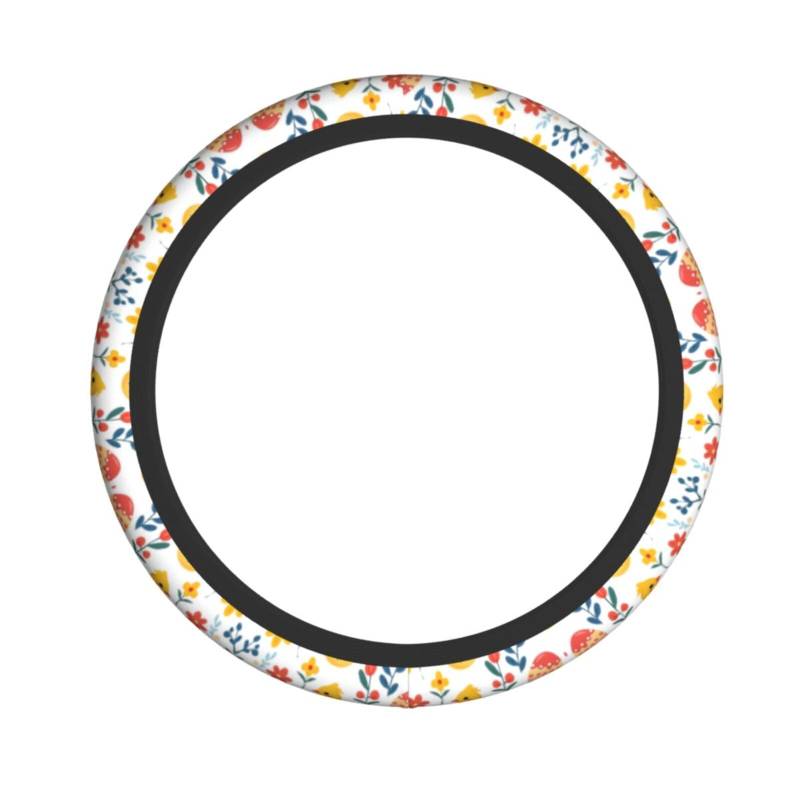 Neopren-Lenkradbezug, Oster-Blumeneier, Küken, Universal-Lenkradbezug, passend für 38,1 cm (15 Zoll) große Autos, SUVs, Vans, rutschfester Auto-LKW-Schutz von Kaifanee