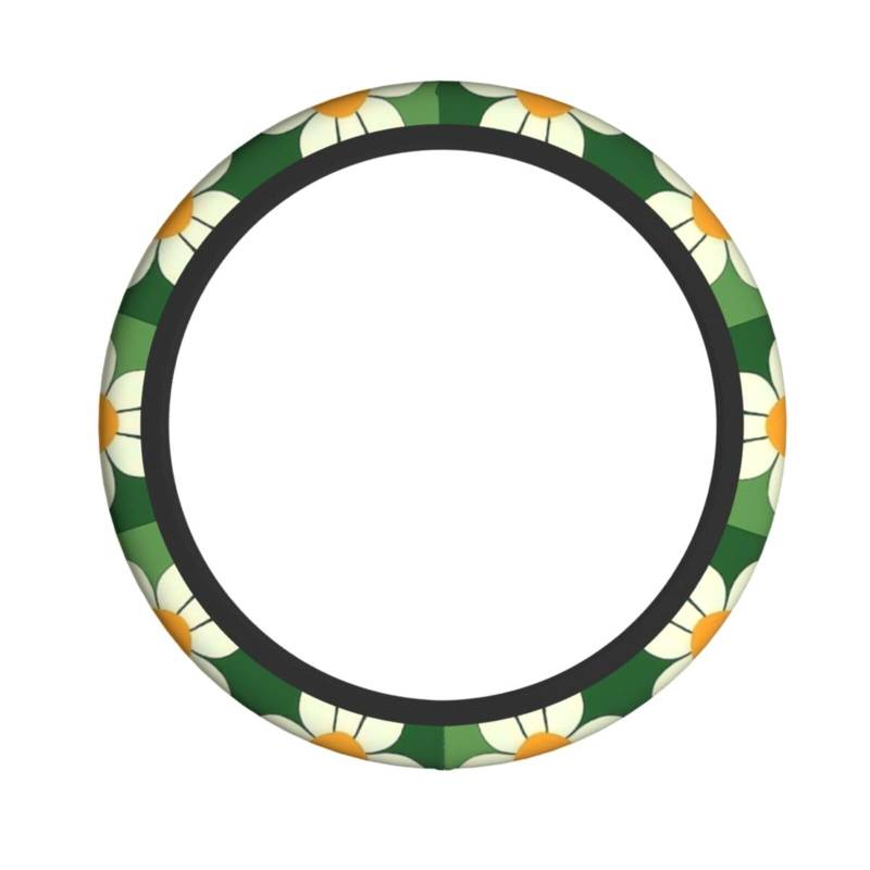 Neopren-Lenkradbezug, Retro-Lenkradbezug, Motiv: groovige Gänseblümchen, universal, passend für 38,1 cm (15 Zoll) große Autos, SUVs, Vans, rutschfester Schutz für Auto und LKW von Kaifanee