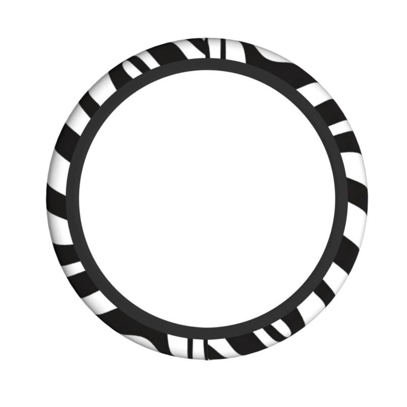 Neopren-Lenkradbezug, Schwarz und Weiß, Zebra-Tierhaut-Muster, Universal-Lenkradbezug, passend für 38,1 cm (15 Zoll) große Autos, SUVs, Vans, rutschfester Auto-Lkw-Schutz von Kaifanee