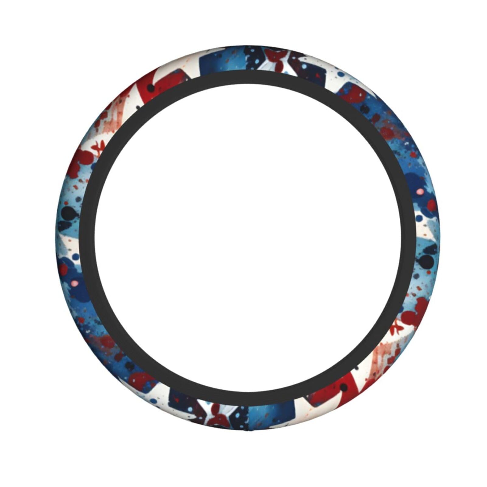Neopren-Lenkradbezug, Unabhängigkeitstag, Doodle Stars, Universal-Lenkradbezug, passend für 38,1 cm (15 Zoll) große Autos, SUVs, Vans, rutschfester Schutz für Autos und LKWs von Kaifanee