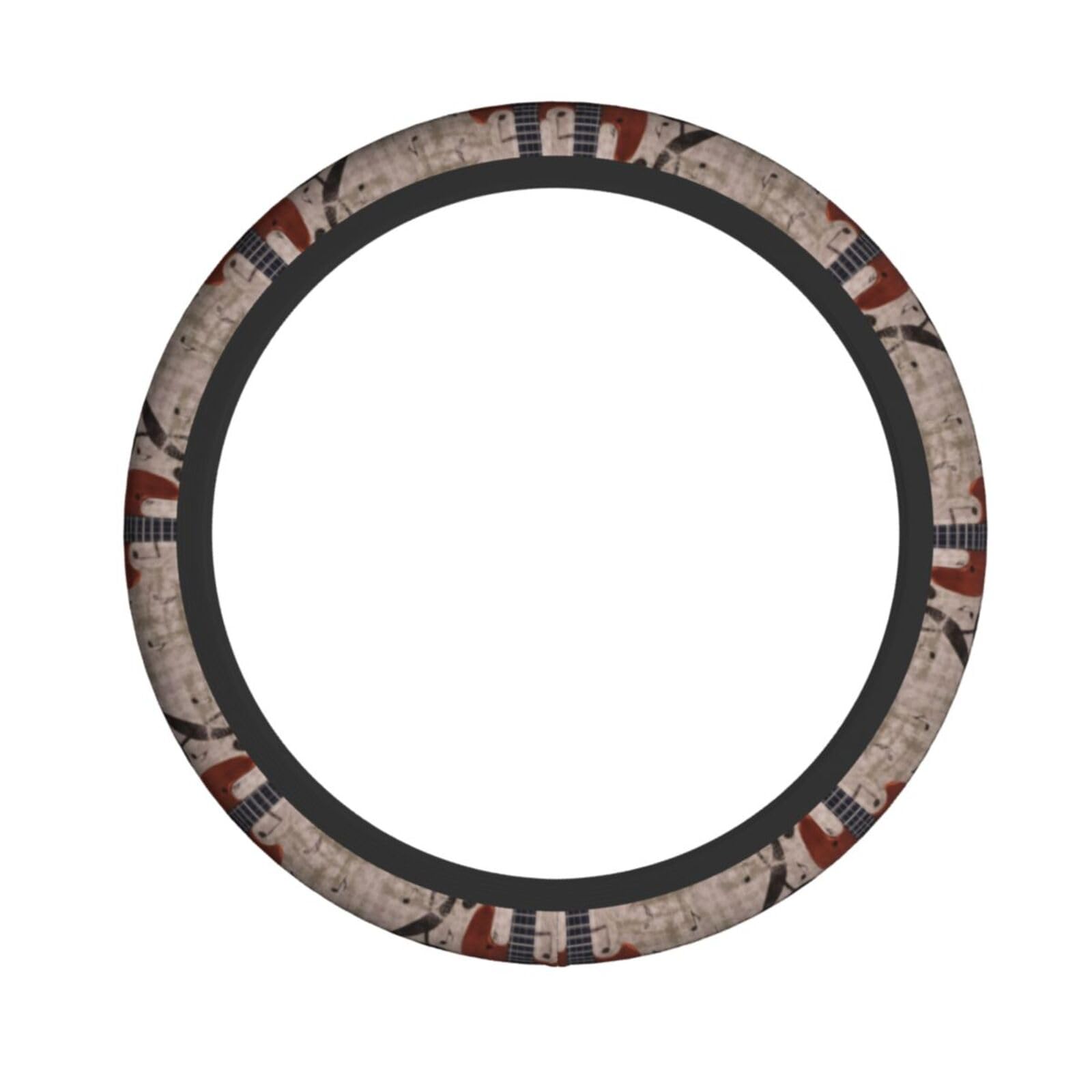 Neopren-Lenkradbezug, Vintage-Musikgitarre, Universal-Lenkradbezug, passend für 38,1 cm (15 Zoll) große Autos, SUVs, Vans, rutschfester Auto-LKW-Schutz von Kaifanee