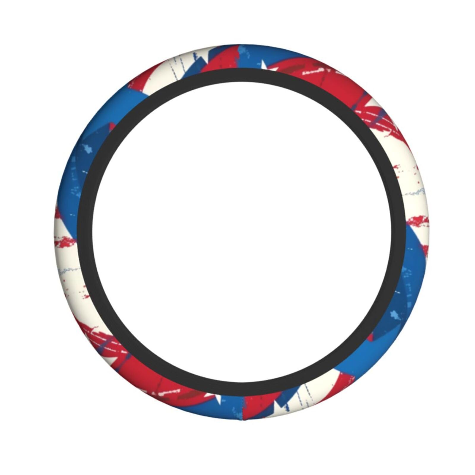 Neopren-Lenkradbezug, blau-roter Stern, amerikanische Flagge, Universal-Lenkradbezug, passend für 38,1 cm (15 Zoll) große Autos, SUVs, Vans, rutschfester Schutz für Autos und LKWs von Kaifanee