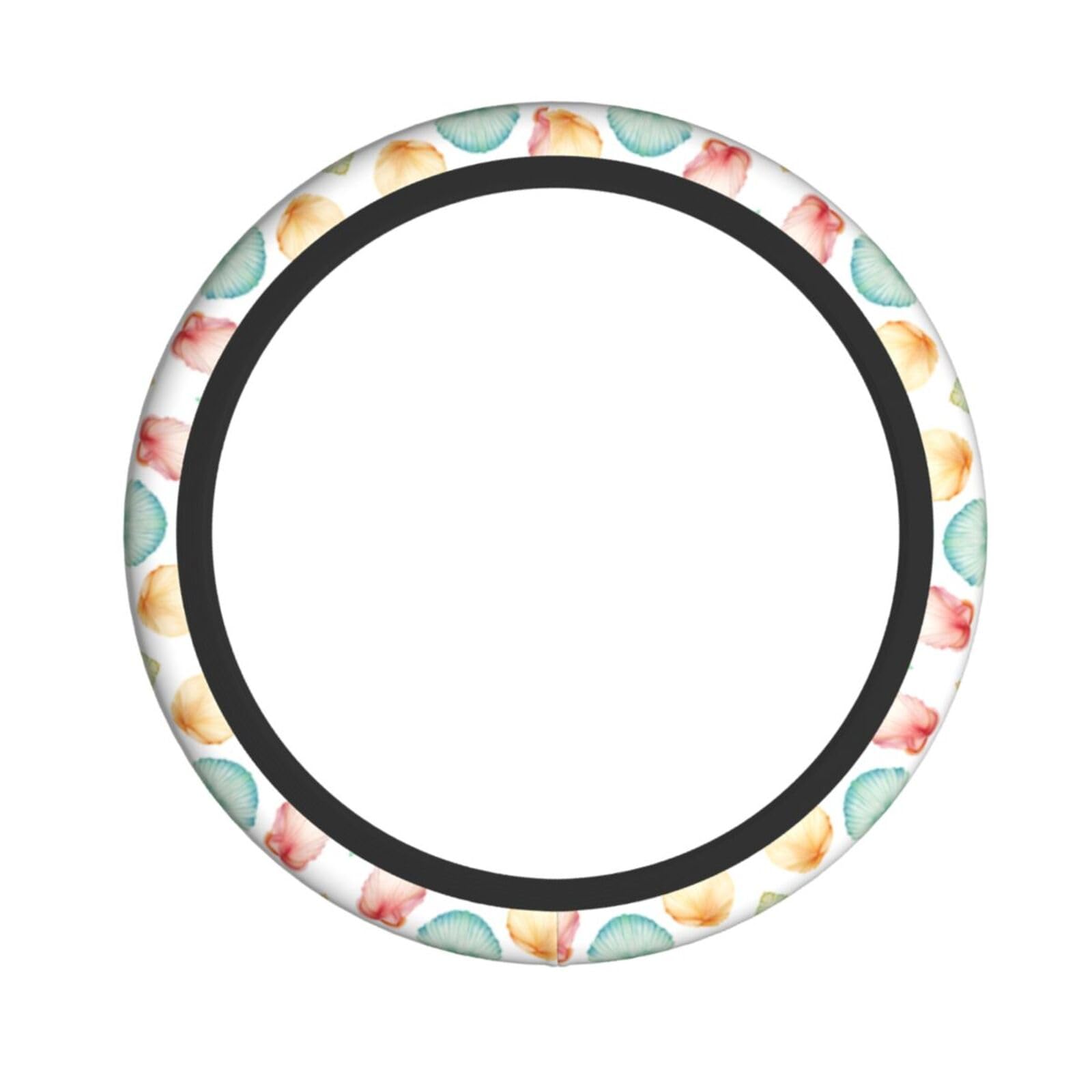Neopren-Lenkradbezug, bunte Muscheln, Ozean, Meer, Strand, Universal-Lenkradbezug, passend für 38,1 cm (15 Zoll) große Autos, SUVs, Vans, rutschfester Auto-Lkw-Schutz von Kaifanee