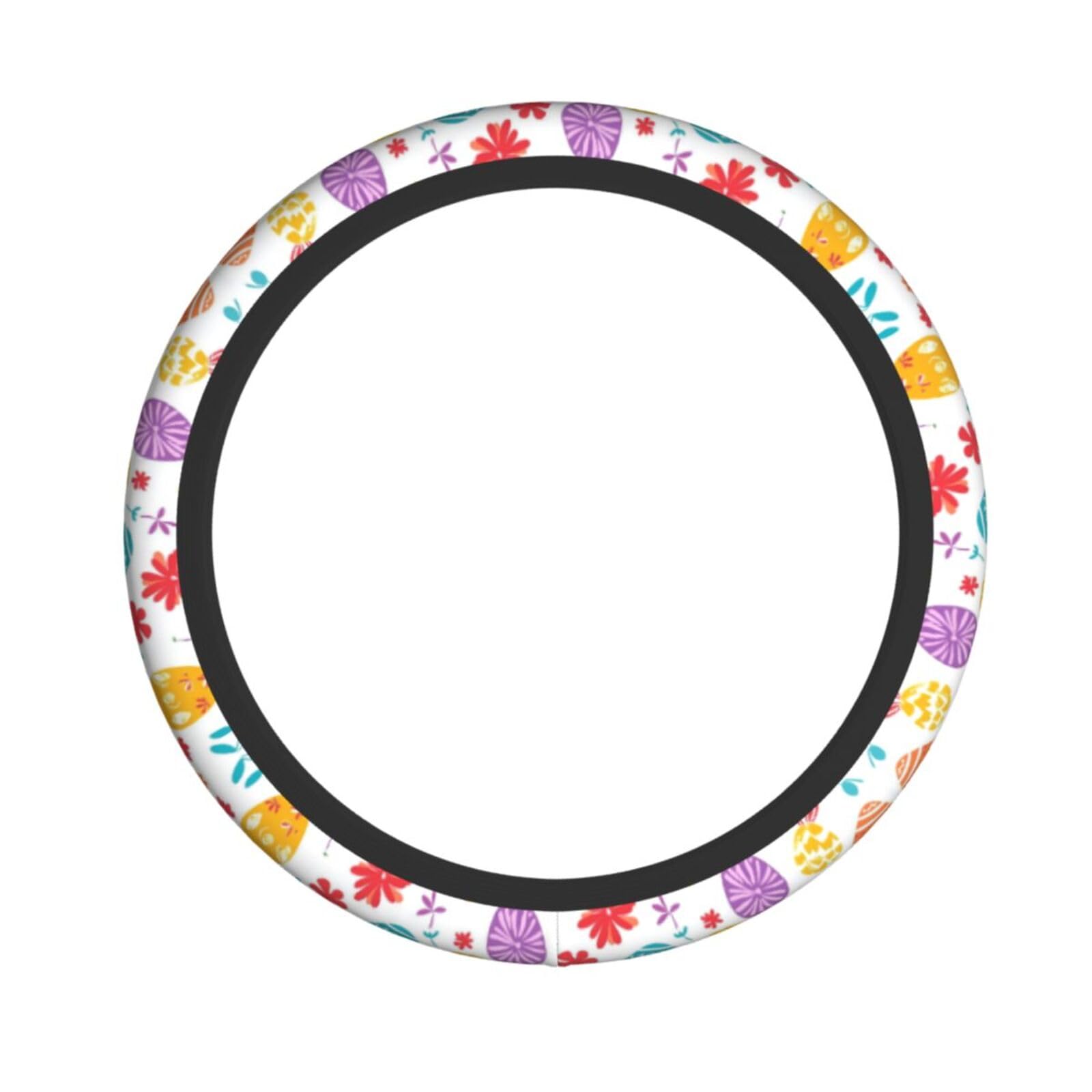 Neopren-Lenkradbezug, bunte Ostereier, Universal-Lenkradbezug, passend für 38,1 cm (15 Zoll) große Autos, SUVs, Vans, rutschfester Auto-LKW-Schutz von Kaifanee