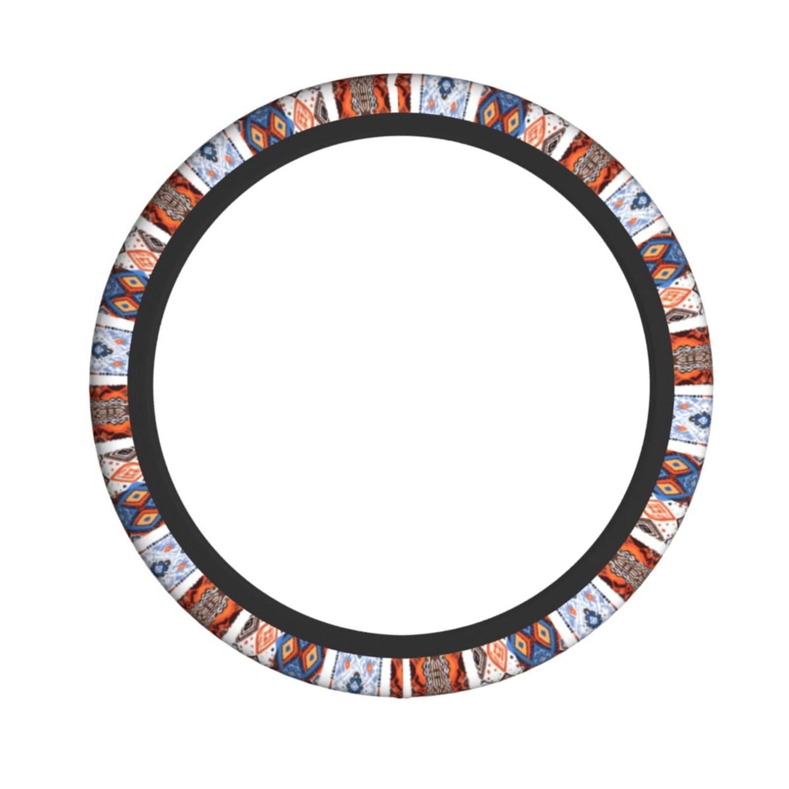Neopren-Lenkradbezug, ethnischer Stil, Geometrie, Universal-Lenkradbezug, passend für 38,1 cm (15 Zoll) große Autos, SUVs, Vans, rutschfester Schutz für Autos und LKWs von Kaifanee
