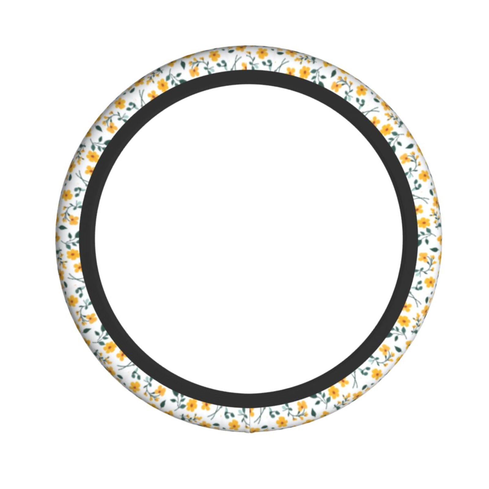 Neopren-Lenkradbezug, gelbe Blumen, Universal-Lenkradbezug, passend für 38,1 cm (15 Zoll) große Autos, SUVs, Vans, rutschfester Schutz für Auto und LKW von Kaifanee