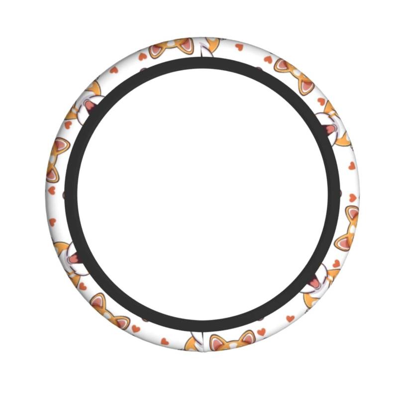 Neopren-Lenkradbezug, niedlicher Corgi-Hund, Universal-Lenkradbezug, passend für 38,1 cm (15 Zoll) große Autos, SUVs, Vans, rutschfester Auto-Lkw-Schutz von Kaifanee