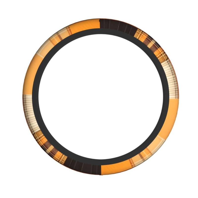 Neopren-Lenkradbezug, orangefarbenes Gitter, Universal-Lenkradbezug, passend für 38,1 cm (15 Zoll) große Autos, SUVs, Vans, rutschfester Auto-Lkw-Schutz von Kaifanee