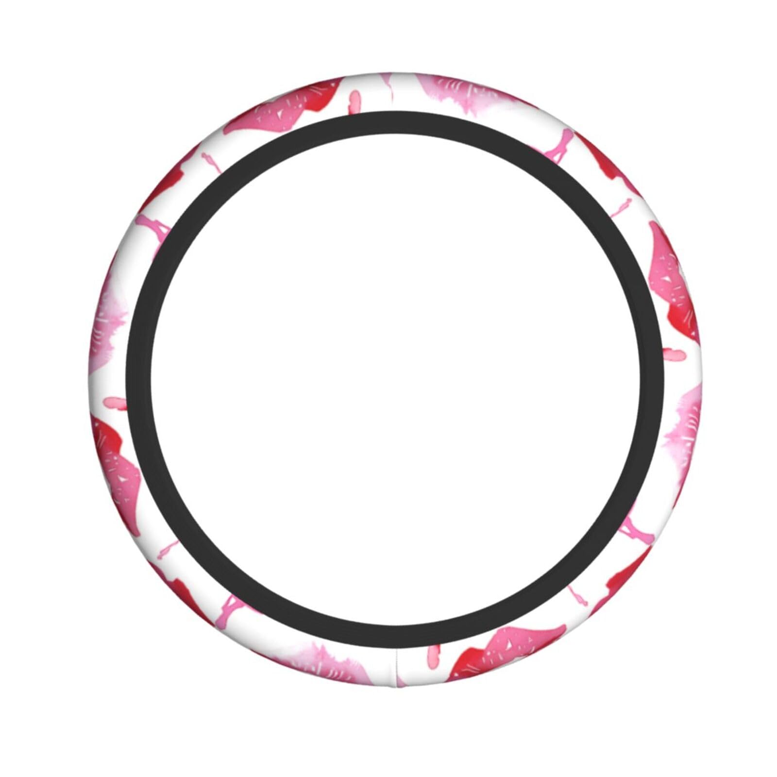Neopren-Lenkradbezug, romantisch, rot, rosa, Lippenstift, sexy Druck, Universal-Lenkradbezug, passend für 38,1 cm (15 Zoll) Auto, SUV, Vans, rutschfester Schutz für Auto und LKW von Kaifanee