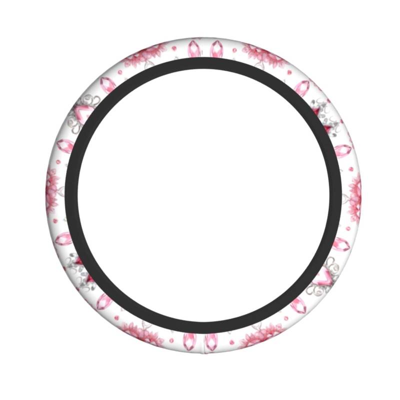 Neopren-Lenkradbezug, rosa Diamanten, romantisch, Universal-Lenkradbezug, passend für 38,1 cm (15 Zoll) große Autos, SUVs, Vans, rutschfester Auto-Lkw-Schutz von Kaifanee
