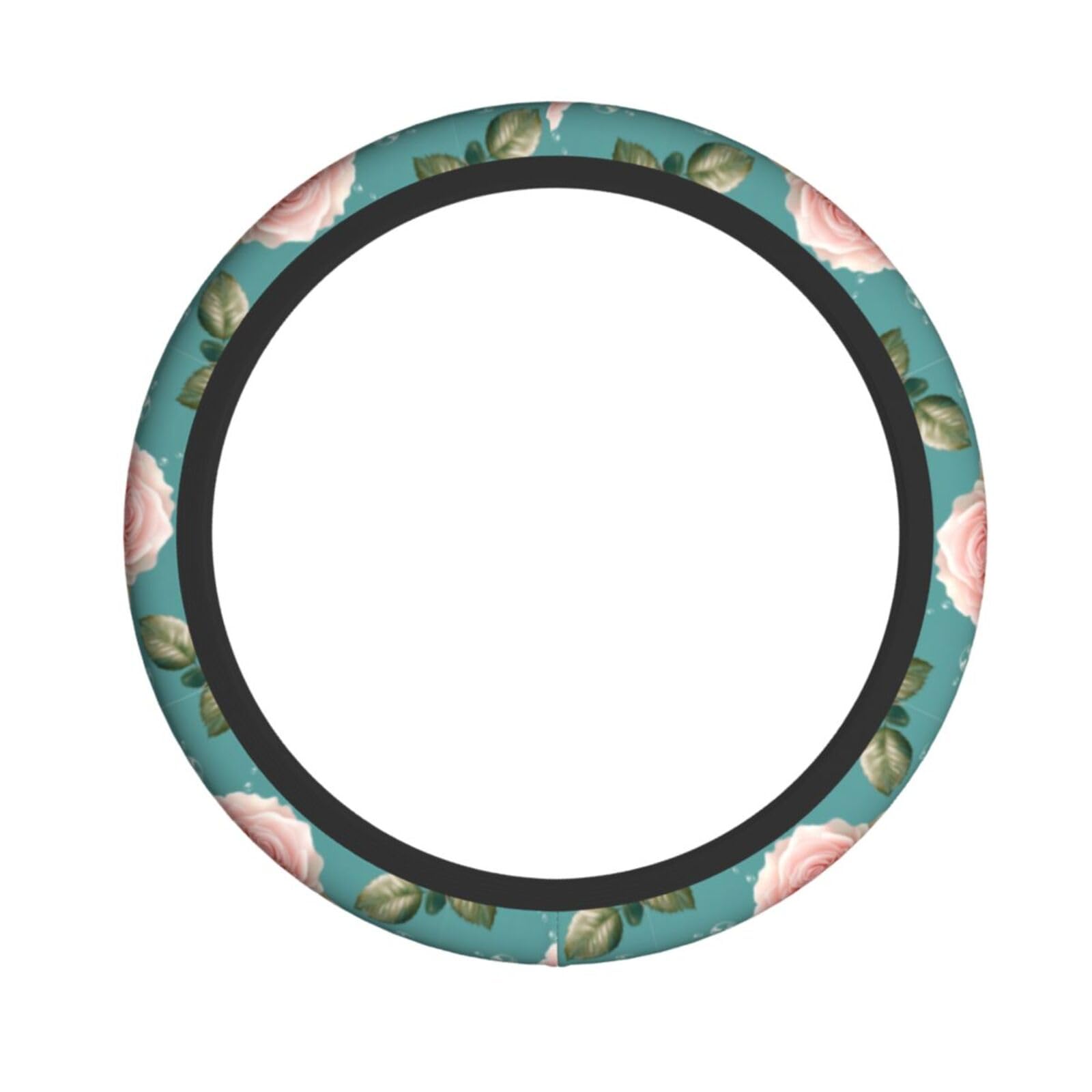 Neopren-Lenkradbezug, rosa Rose, Universal-Lenkradbezug, passend für 38,1 cm (15 Zoll) große Autos, SUVs, Vans, rutschfester Auto-LKW-Schutz von Kaifanee