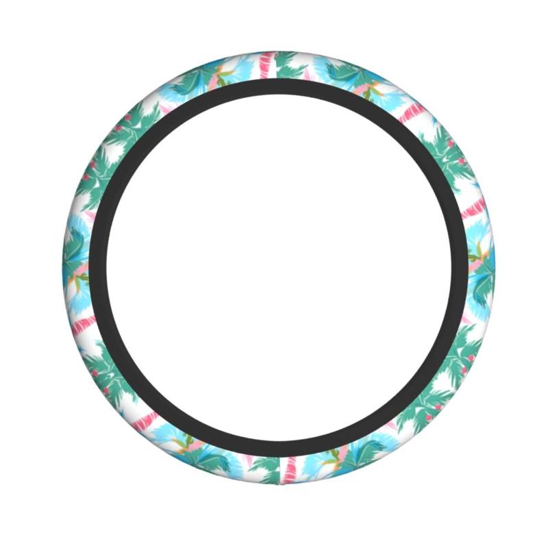 Neopren-Lenkradbezug, rosa und blaue Palmen, tropische Pflanzen, Universal-Lenkradbezug, passend für 38,1 cm (15 Zoll) große Autos, SUVs, Vans, rutschfester Auto-LKW-Schutz von Kaifanee