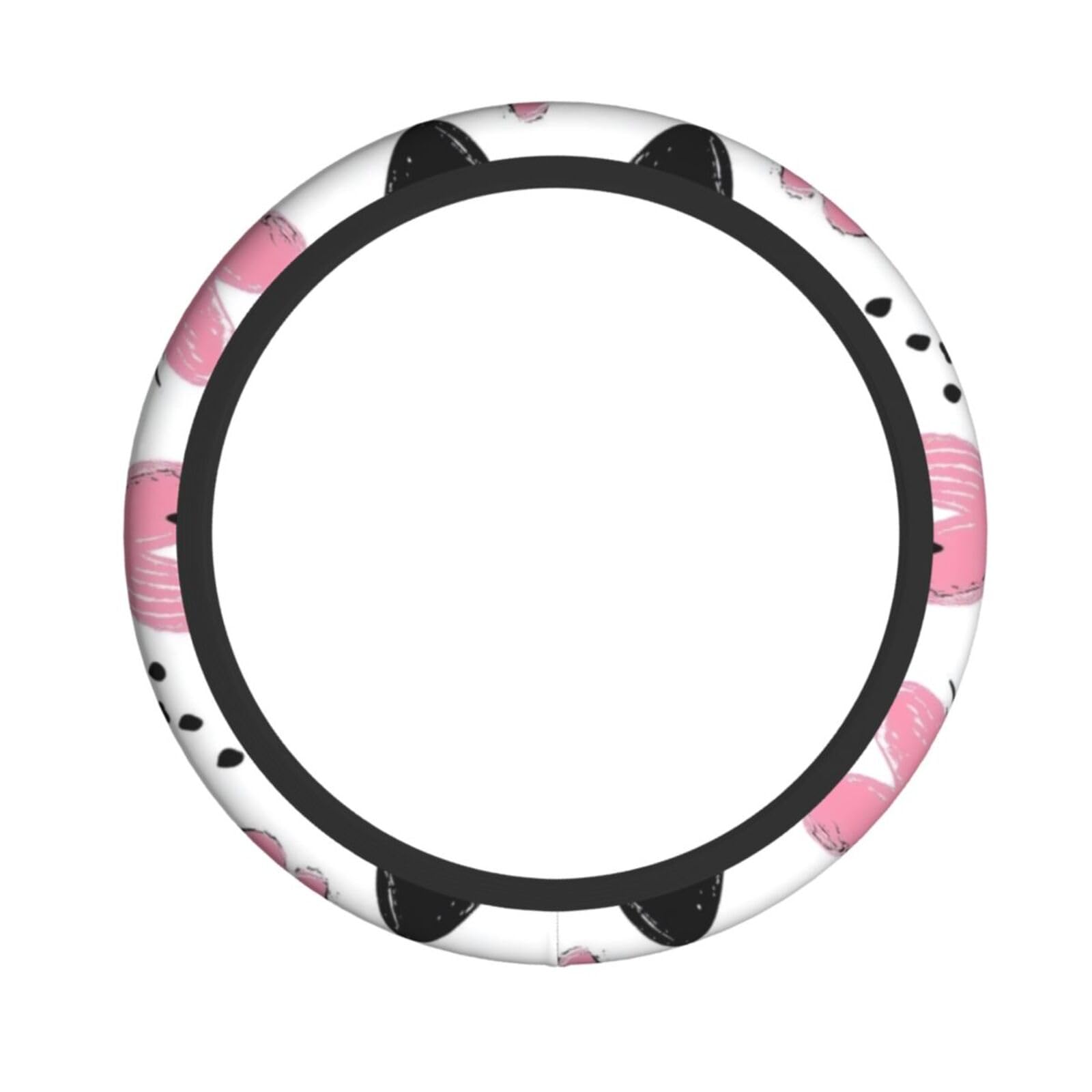 Neopren-Lenkradbezug, rosa und schwarz, Liebesherzen, Universal-Lenkradbezug, passend für 38,1 cm (15 Zoll) große Autos, SUVs, Vans, rutschfester Auto-Lkw-Schutz von Kaifanee