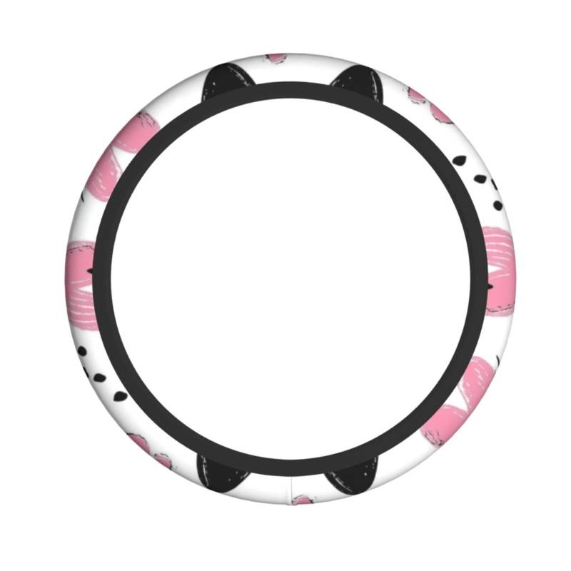 Neopren-Lenkradbezug, rosa und schwarz, Liebesherzen, Universal-Lenkradbezug, passend für 38,1 cm (15 Zoll) große Autos, SUVs, Vans, rutschfester Auto-Lkw-Schutz von Kaifanee