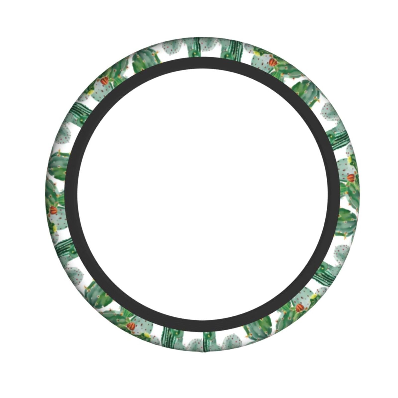 Neopren-Lenkradbezug, tropische Kakteen, Sukkulenten, Kakteen, Wüstenblumen, grüne Pflanze, Universal-Lenkradbezug, passend für 38,1 cm (15 Zoll) große Autos, SUVs, Vans, rutschfester Schutz für Autos von Kaifanee