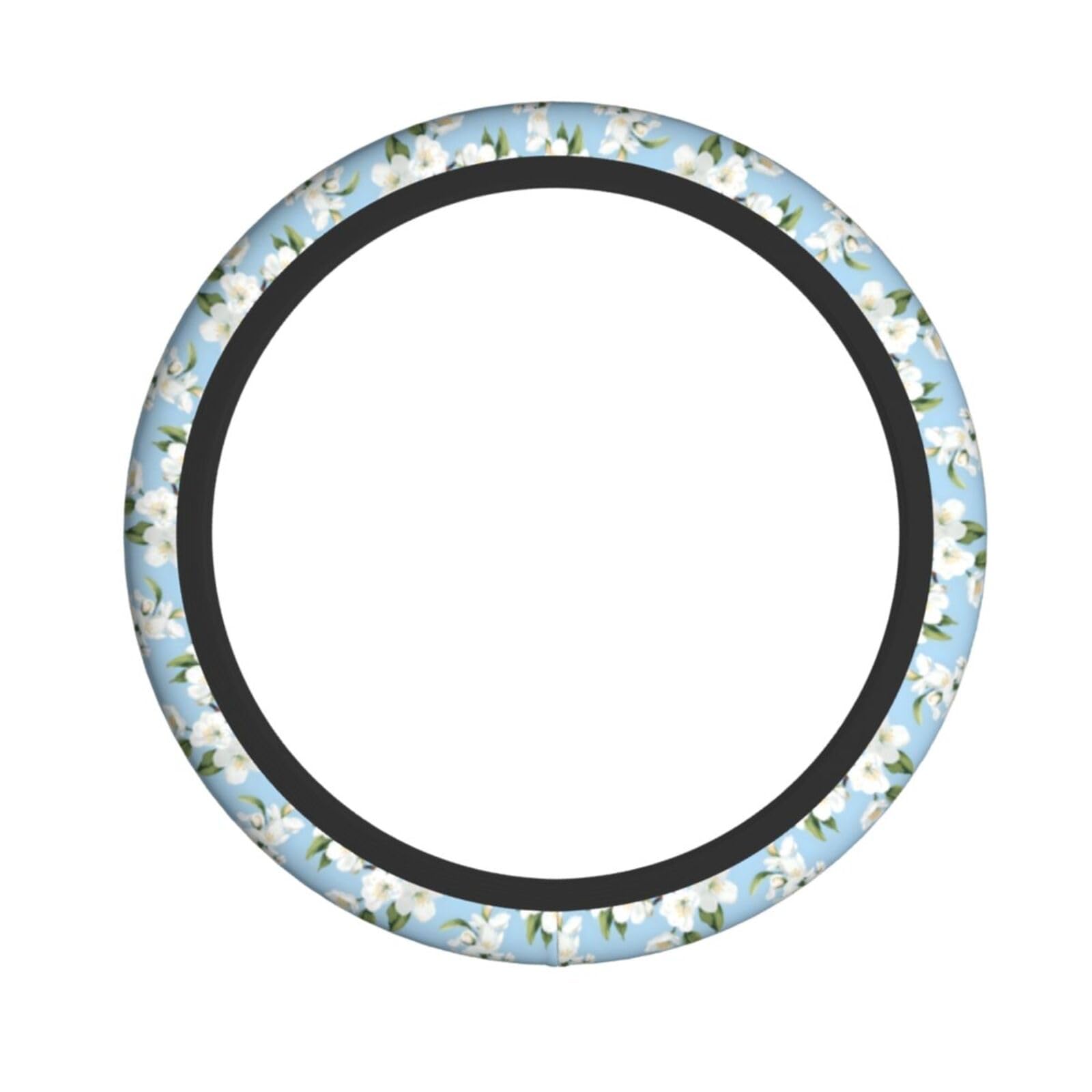 Neopren-Lenkradbezug, weiße Birnenblüte, Universal-Lenkradbezug, passend für 38,1 cm (15 Zoll) große Autos, SUVs, Vans, rutschfester Auto-LKW-Schutz von Kaifanee