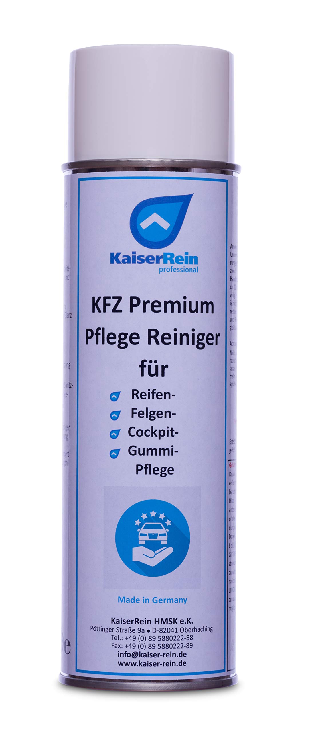 KaiserRein KFZ Premium Pflege Reiniger 500ml für Reifenpflege, Felgenreiniger, Cockpitreiniger und Gummipflege Universalreiniger Auto von KaiserRein professional