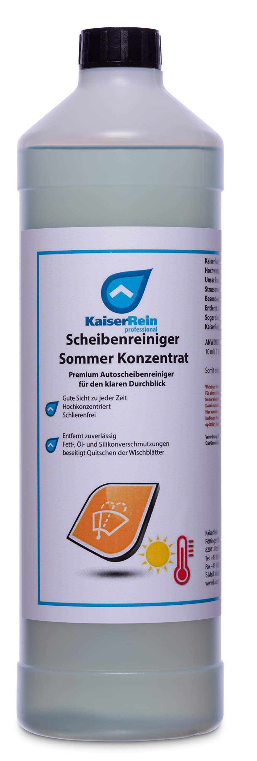 KaiserRein Scheibenreiniger Sommer Konzentrat 1 L Wischwasser Scheibe Konzentrat Scheibenwischwasser Auto Kfz LKW Bus KaiserRein Scheibenreiniger Sommer Konzentrat 1 L Wischwasser Scheibe Konzentrat Scheibenwischwasser Auto Kfz LKW Bus von KaiserRein professional