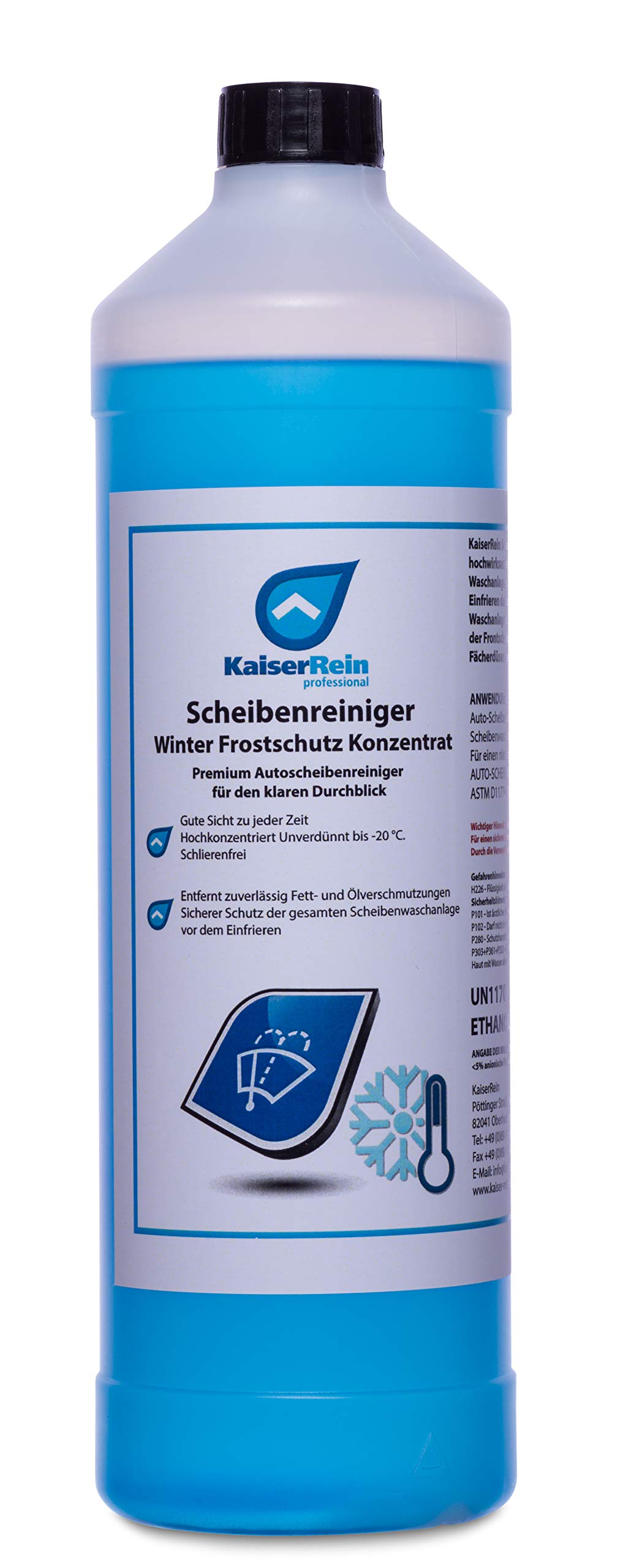 KaiserRein Scheibenreiniger Winter Frostschutz Konzentrat 1 L Premium Autoscheibenreiniger für den klaren Durchblick Auto KFZ Winter Scheibenwischwasser… von KaiserRein professional