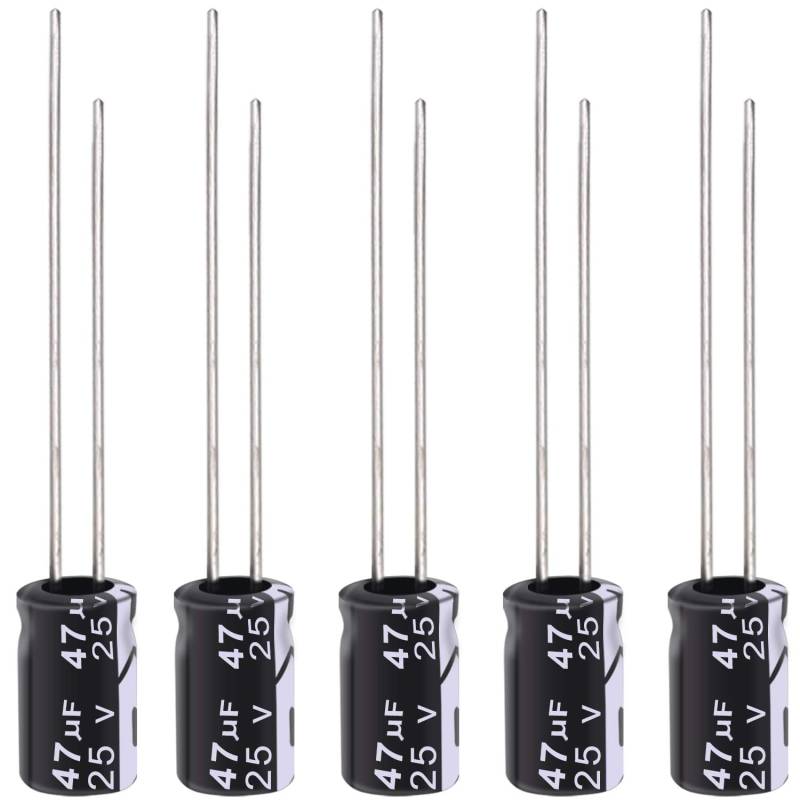 Kaiserberg 47µF 25V Aluminium Radial Elektrolytkondensatoren 47uF ELKO (5 Stück) – Ideal für diverse Audio- und LED-Anwendungen von Kaiserberg