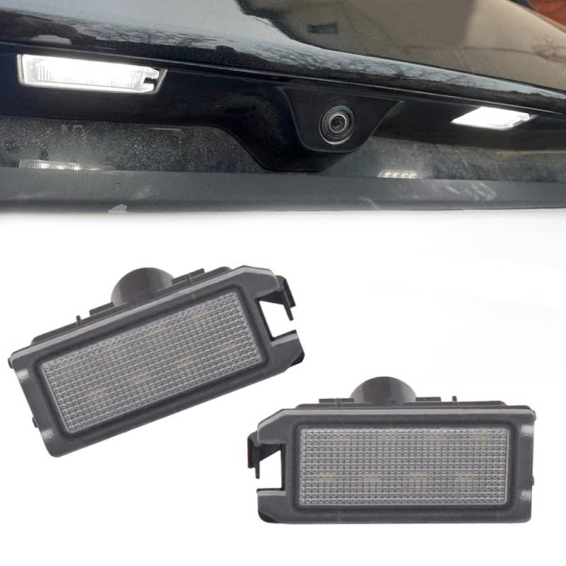 Kakulkomen 2 Stück LED Kennzeichenbeleuchtung Auto Kennzeichenbeleuchtung Kompatibel für 14-20 Jeep Grand Cherokee WK2 14-17 Compass Patriot 2015-2017 Dodge Viper 13-17-68228930AA, 68228931AA von Kakulkomen