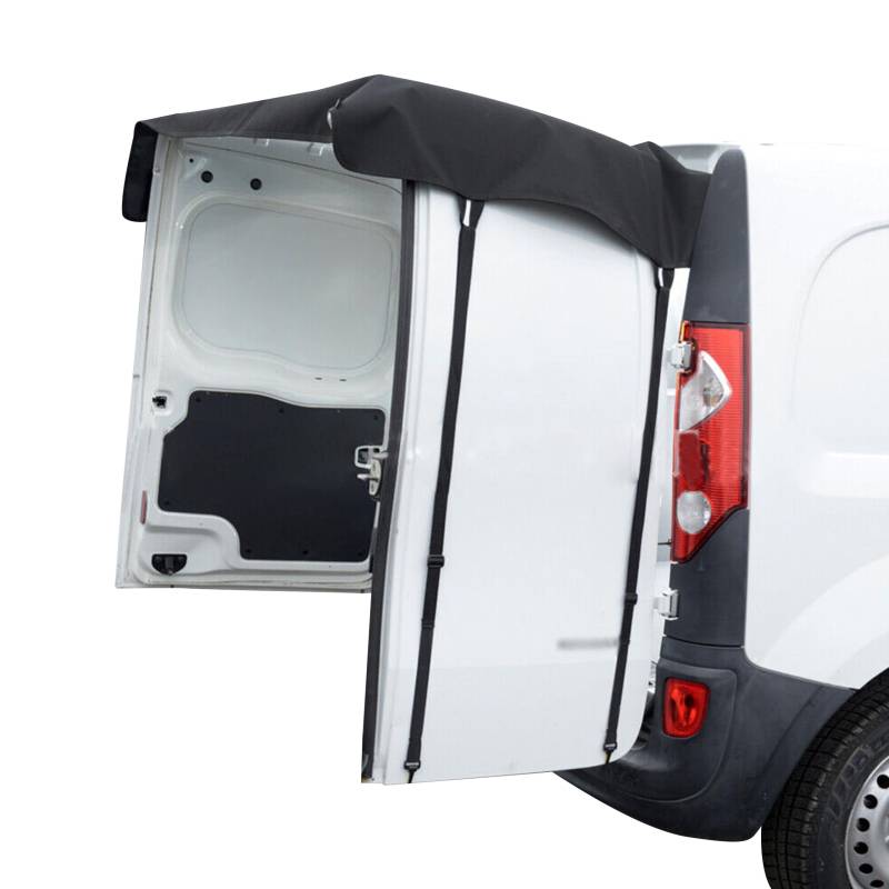 Abdeckung für Hintere Scheunentür, Schwarze Hintere Schneentur Markisenabdeckung 210D Oxford-Gewebe Wasserdichter Auto-Scheunentor-Abdeckung mit 4PCS Metallclip passend für T5 von Kamanan