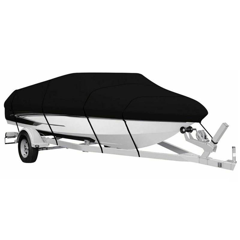 Bootsabdeckplane Bootsabdeckung, 190T Oxford Fabric Wasserdicht Staub Schutz Persenning Bootsplane, 11-13FT Boat Cover mit Aufbewahrungstasche Bootspersenning für Yacht Schnellboot Runabout von Kamanan