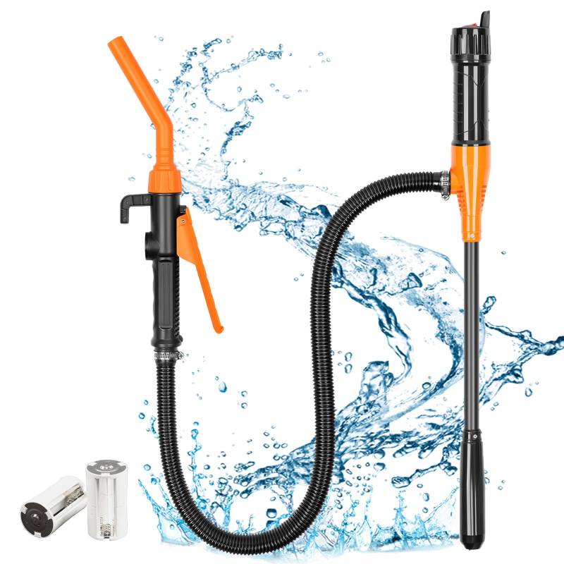 Elektrische Transferpumpe, Kraftstoff Umfüllpumpe, Batteriebetriebene Flüssigkeitstransferpumpe 2.4 GPM Multifunktionale Benzinpumpe für Benzin, Motoröl, Diesel, Wasser von Kamanan