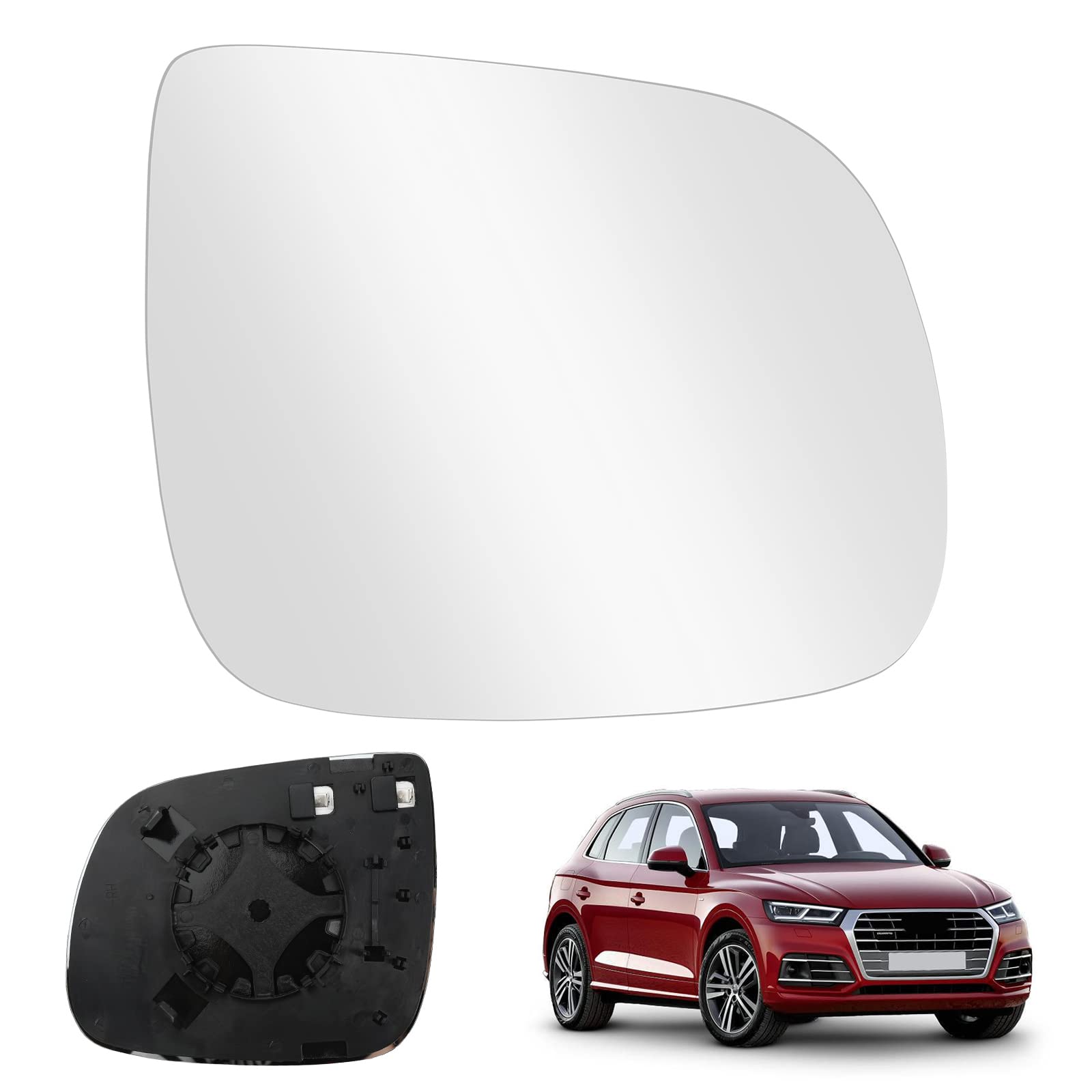 Kamanan Rückspiegelglas Spiegelglas Auto Außen Spiegelglas Ersatz Beheizbar Rückspiegelglas Spiegelglas Außenspiegel für Q5 2008-2016, für Q7 2009-2014 (Rechts) von Kamanan