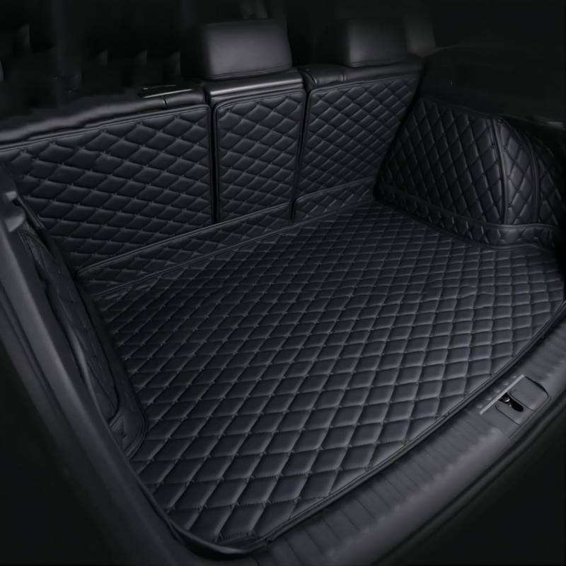 Auto Leder Kofferraummatten für BMW X1 (U11) 2022 2023 2024 Vollabdeckung Kofferraumwanne Cargo Schutzmatte Innenraum ZubehöR,Black Style von KanaAt