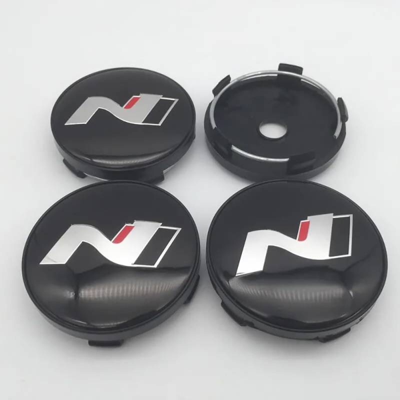 4 Stück 60mm für Auto Radnabenkappen Kompatibel mit für Hyundai i10 N nline - stark und robust - Nabenkappe für Auto,B von KardoL