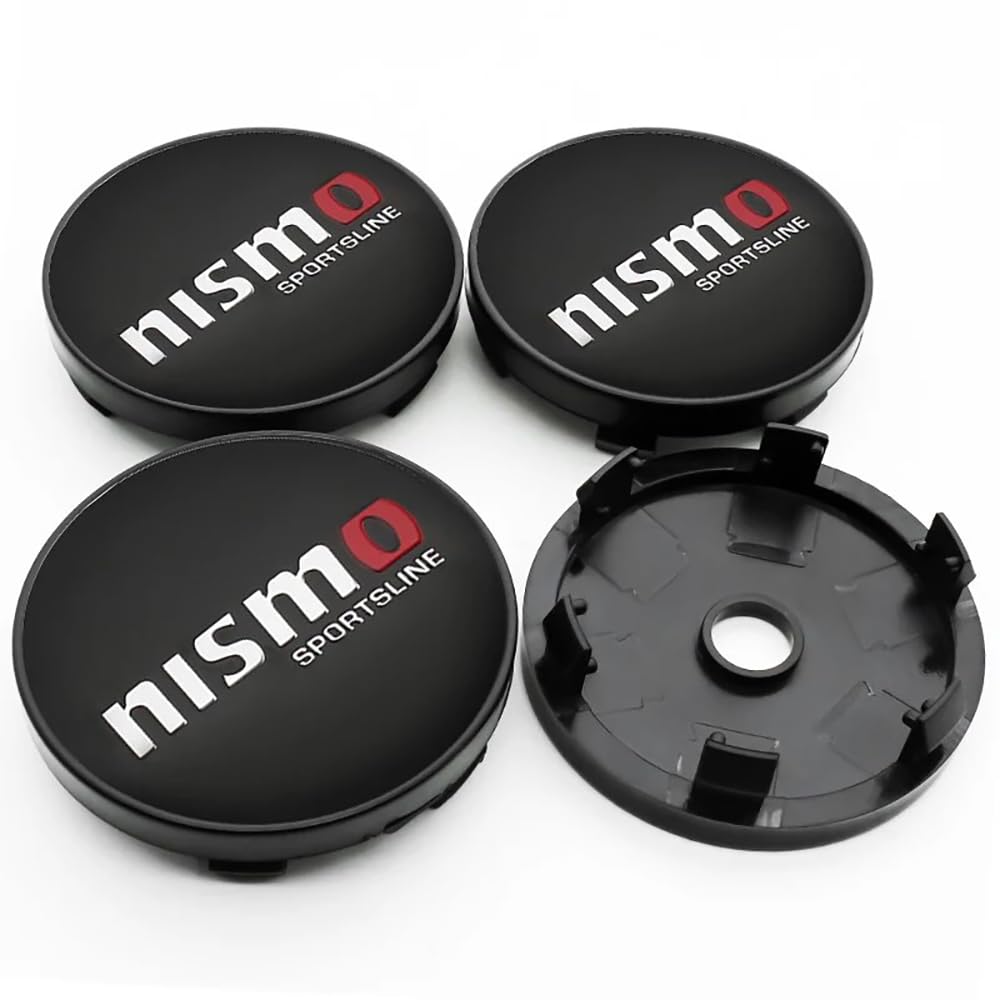 4 Stück 60mm für Auto Radnabenkappen Kompatibel mit für Nissan Nismo Tiida Qashqai Almera Juke X Trail - stark und robust - Nabenkappe für Auto,60mm-B von KardoL