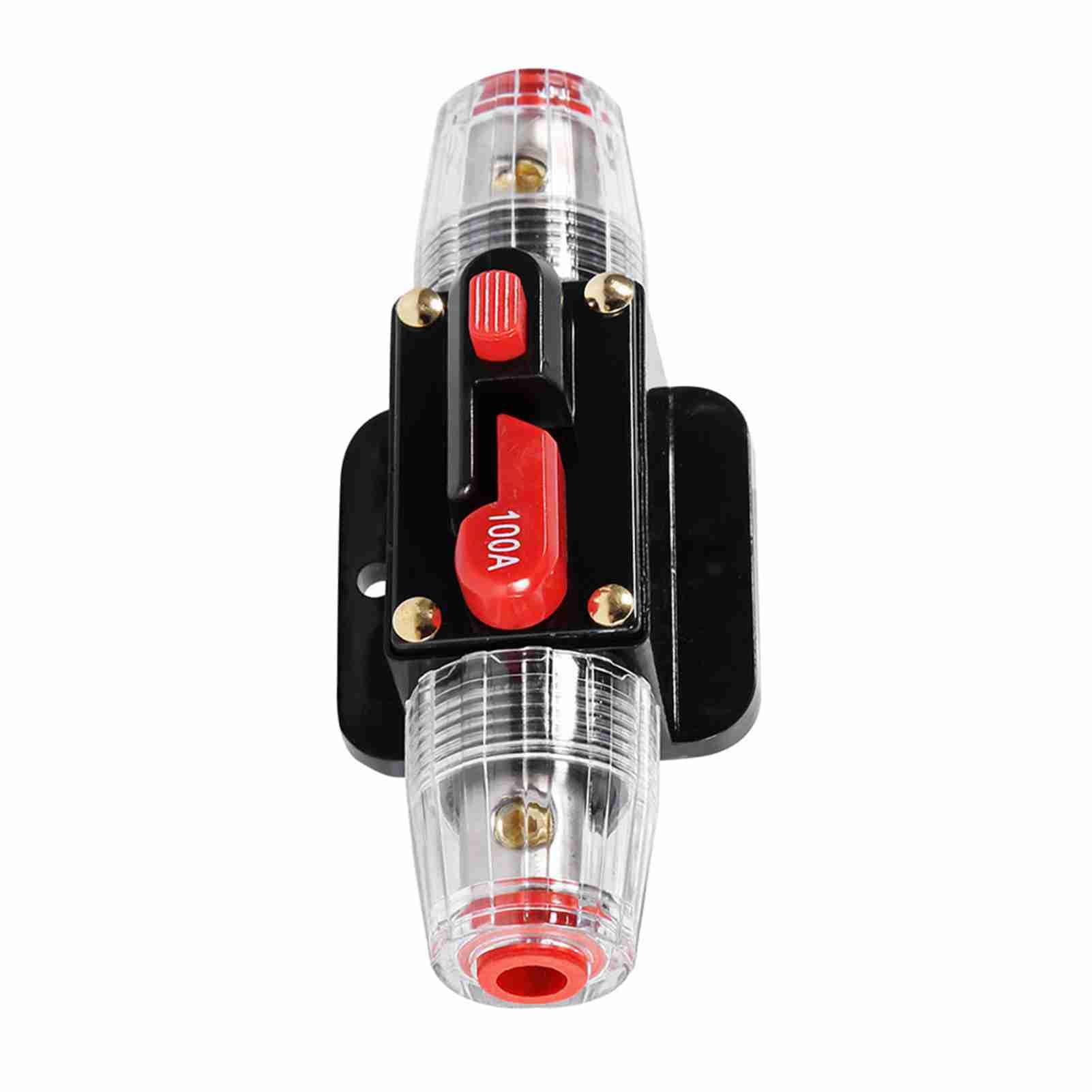 50A Fuseeholder Alroy Circuit Breaker Reset Fuseeholder, Auto-Schalttaste des Auto-Audio-Schalters, Ersatz für den Fuseseholder des AGU-Stils, Autoboot-Marine-Gebrauch, (100a) von Karlak