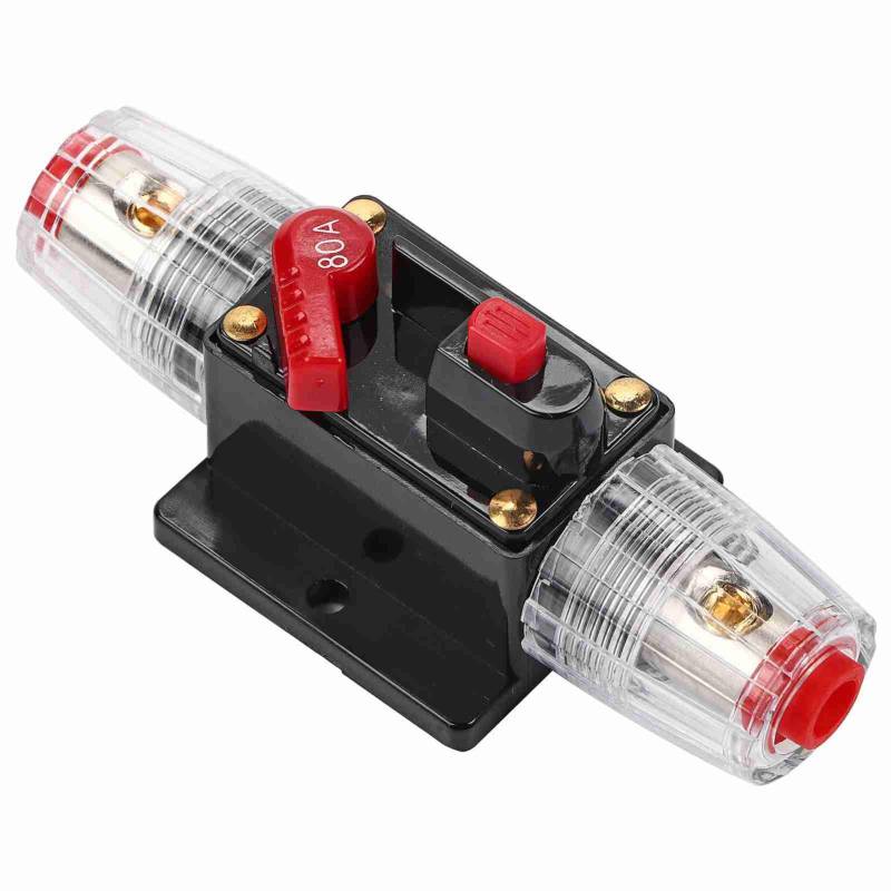50A Fuseeholder Alroy Circuit Breaker Reset Fuseeholder, Auto-Schalttaste des Auto-Audio-Schalters, Ersatz für den Fuseseholder des AGU-Stils, Autoboot-Marine-Gebrauch, (80a) von Karlak