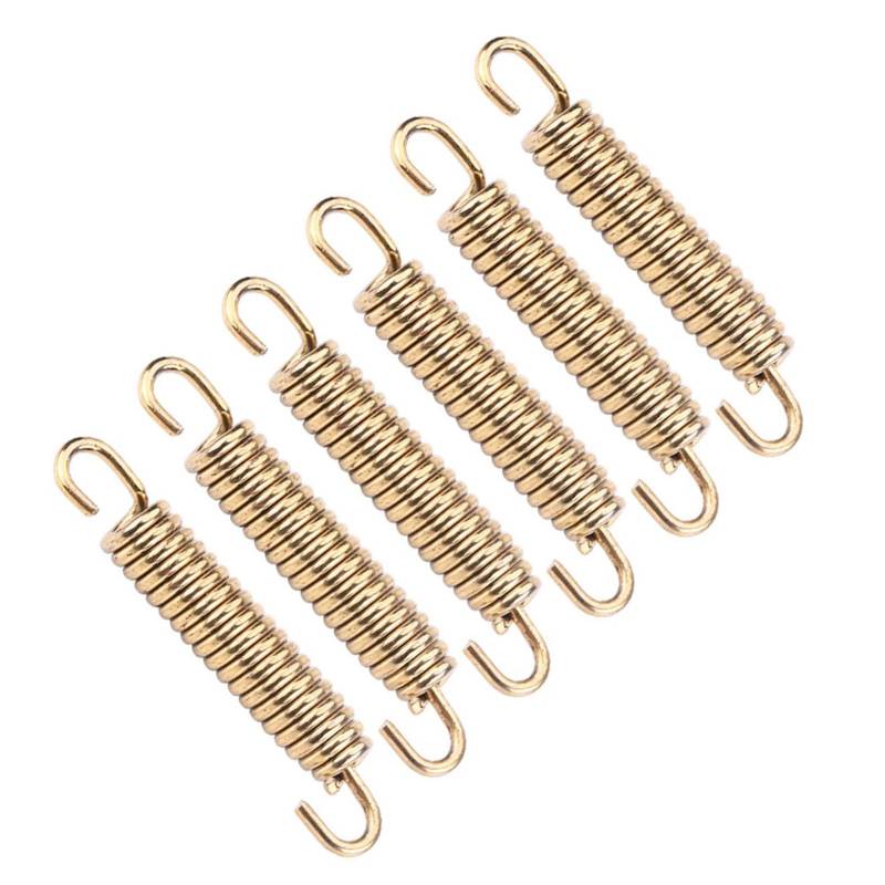 6pcs Edelstahl -Auspuffrohrfeder Haken, Motorrad -Scooter -ATV -Schalldämpfer mit überlegener Festigkeit und Aussehen für die Meisten Reitmotorräder, Roller, ATV usw. (Gold) von Karlak