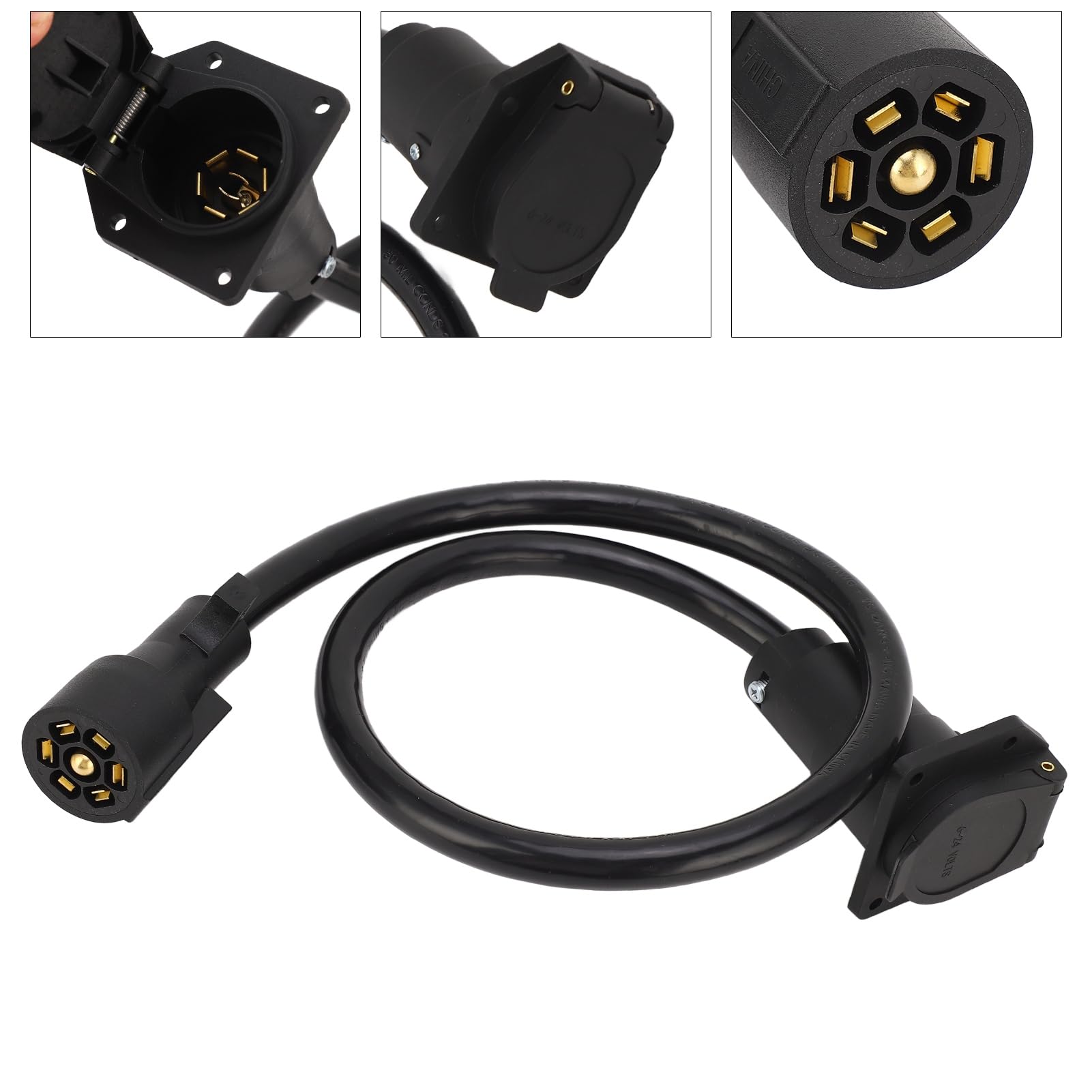 Anhängerverlängerungskabel, 3ft Double Ding Plug Steckanschluss RV -Verbindungslinie mit Kupferdraht und PVC -Jacke, Wasserdicht und Wetterfest für Wohnmobile, Anhänger, Anhängerverlängerungskabel, 3ft Double Ding Plug Steckanschluss RV -Verbindungslinie mit Kupferdraht und PVC -Jacke, Wasserdicht und Wetterfest für Wohnmobile, Anhänger, von Karlak