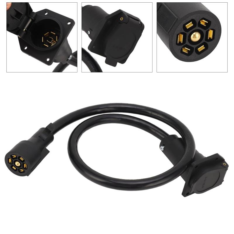 Anhängerverlängerungskabel, 3ft Double Ding Plug Steckanschluss RV -Verbindungslinie mit Kupferdraht und PVC -Jacke, Wasserdicht und Wetterfest für Wohnmobile, Anhänger, von Karlak