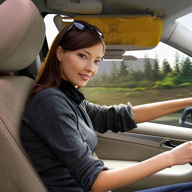 Auto-Sonnenblende für Tag- und Nachtfahrten, Blendfreie Hochauflösende HD-Auto-Sonnenblende für Tag- und Nachtfahrten mit Verstellbarer Auto-Sonnenblende, Nac (1) von Karlak