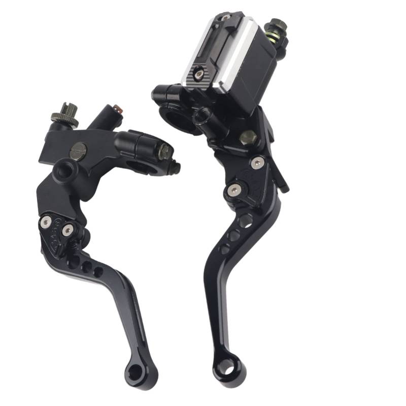 Ein Paar Motorrad-Hauptbremszylinderhebel, Universell Passend für die Meisten 7/8-Zoll-Motorräder mit Verstellbaren Hebeln und Rückspiegelbasis, Einfache Installation ohne von Karlak