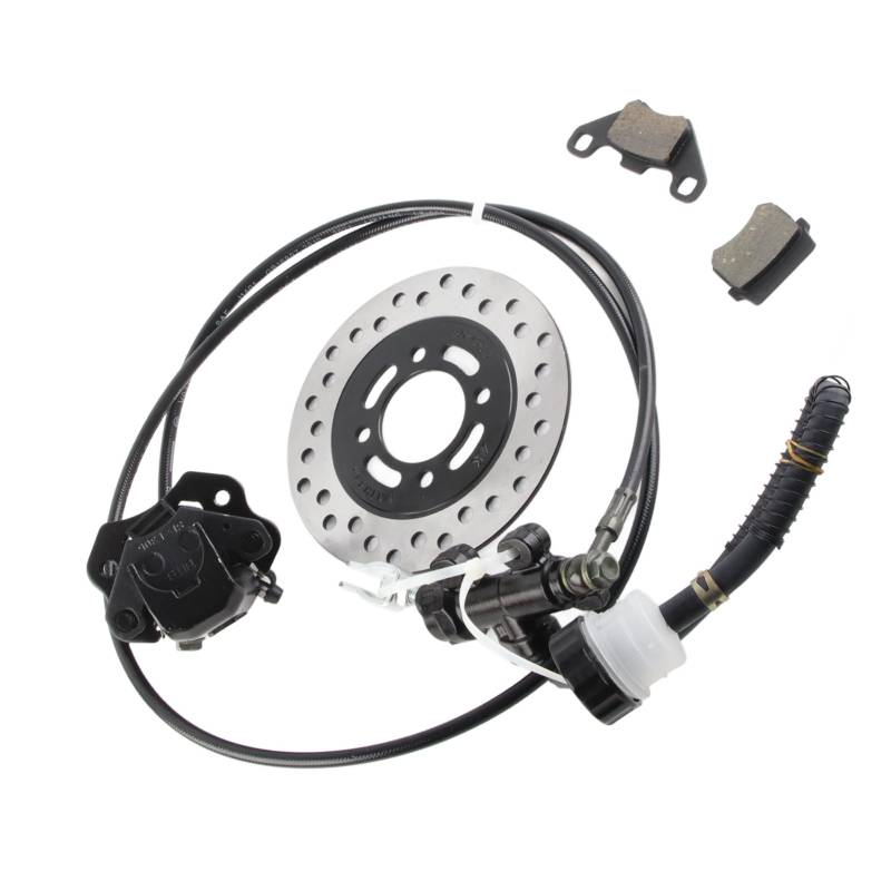 Hydraulikscheibenbremskit mit Hohem Kompressionshydraulikkabel, Bremsbelag und Bremshalterscheibenscheiben -Scheibe, Universal Kit für Dirt Bike Quad ATV Go Kart, Geeignet von Karlak