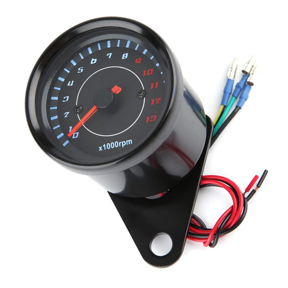 LED -Hintergrundbeleuchtung Aluminiumgehäuse Elektronisches Drehzahlmesser, Hohe Lesekapazität, Stoßdicht und Korrosionsbeständigkeit. Geeignet für die Meisten DC 12V -Motorrad von Karlak