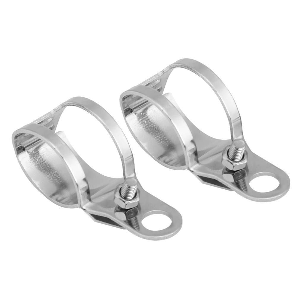 Motorradumdrehung Leichte Halterung, Brandneue 2PCS-Halterung aus Hochwertigem Stahlblech für 30-45 Mm Vordergabel-Roller, Einfach zu Installieren und Stabil zu Stabil (Silber) von Karlak