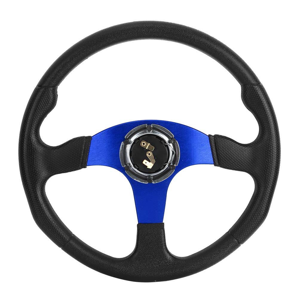 Universal Deep Dish Racing Car Lenkrad Lenkrad Hochwertiges PU & Aluminiumlegiermaterial Sportlenkrad Upgrade Ihres Innenraums für die Meisten Fahrzeuge mit Einfacher (Blau) von Karlak